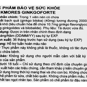 Blackmores Ginkgoforte hỗ trợ tuần hoàn máu não lọ 40 viên