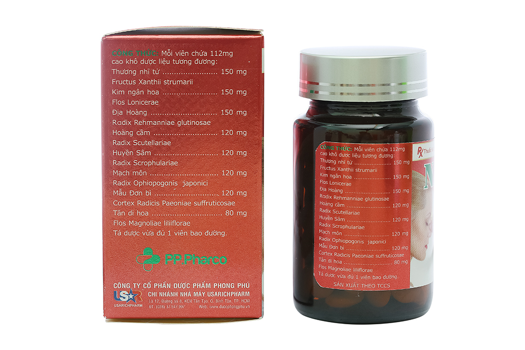 Nasalis trị viêm xoang, viêm mũi dị ứng, chảy nước mũi, hắt hơi lọ 60 viên