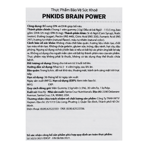 Viên nhai Dầu cá PN Kids Brain Power Omega 3 DHA bổ não lọ 30 viên