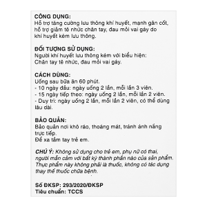 Tê nhức chân tay Bảo Nguyên hỗ trợ hoạt huyết, mạnh gân cốt hộp 90 viên