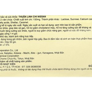 Thuần Linh Chi Nissan tăng miễn dịch, giảm mỡ máu hộp 50 gói x 2 viên