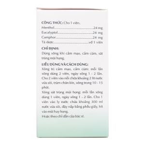 Viên xông Euca-OPC sát khuẩn hô hấp, giải cảm (10 vỉ x 10 viên)