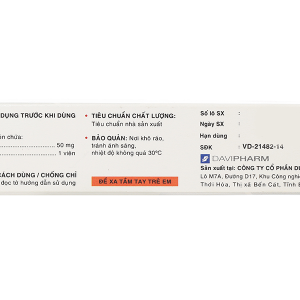 Vigorito 50mg trị đái tháo đường tuýp 2 (3 vỉ x 10 viên)