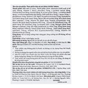 Vitabiotics Liveril hỗ trợ tăng cường chức năng gan hộp 30 viên