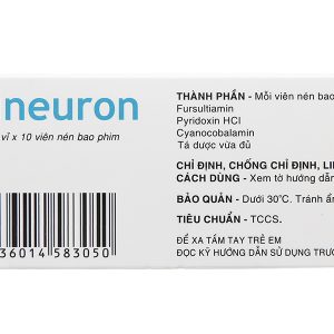 Trineuron trị bệnh do thiếu vitamin nhóm B (5 vỉ x 10 viên)