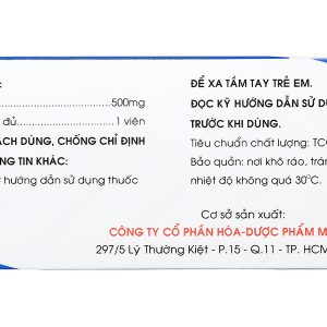 Vitamin PP Mekophar 500mg trị thiếu nicotinamide (10 vỉ x 10 viên)