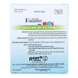 Dung dịch nhỏ mắt V.Rohto For Kids giảm mỏi mắt, sung huyết kết mạc lọ 13ml